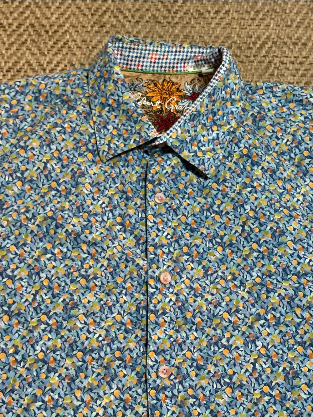 Robert Graham Men’s Short Sleeve Button Up Shirt 2XL Cotton Casual